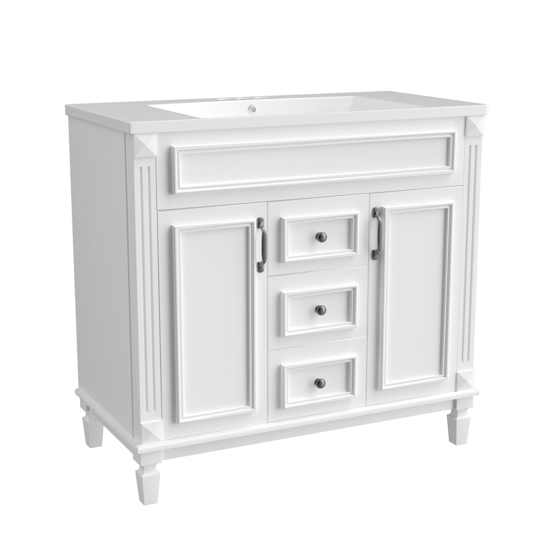 36'' Bathroom Vanity without Top Sink, Cabinet only, Modern Bathroom Storage Cabinet with 2 Soft Closing Doors and 2 Drawers