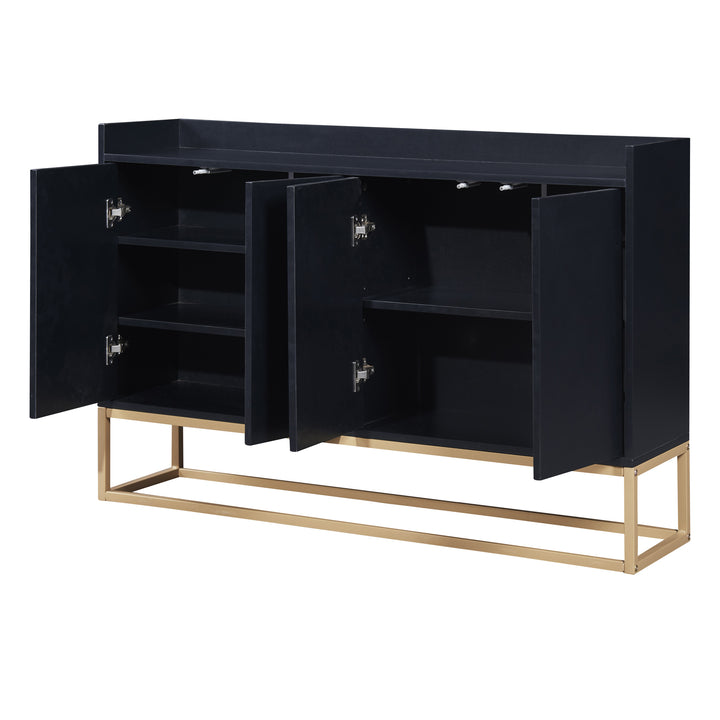 TREXM Modern Sideboard Elegant Buffet Cabinet with Large Storage Space for Dining Room, Entryway (Black)