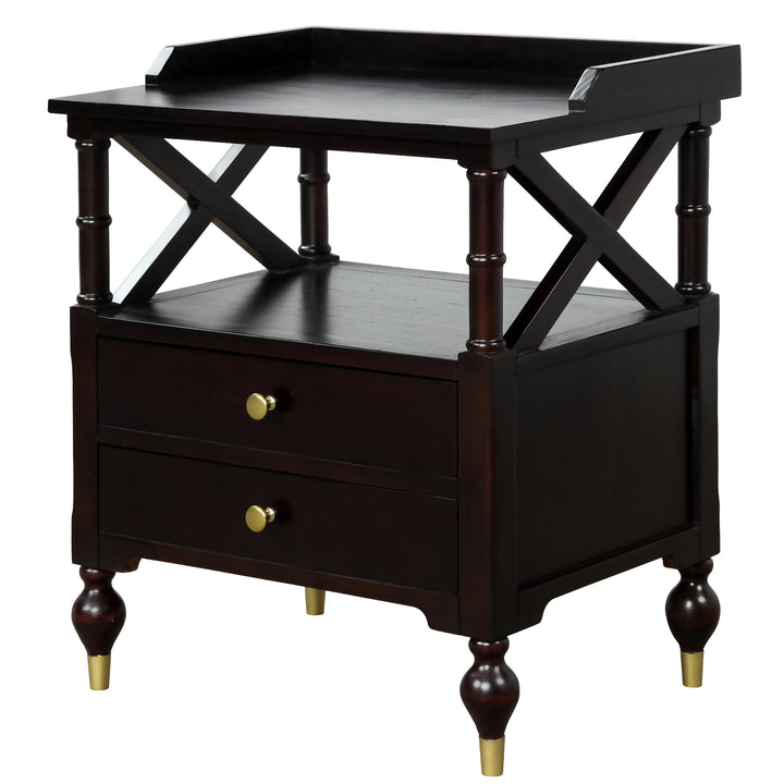 Modern Black Cherry 2 Drawer Nightstand(OLD SKU:WF195932AAJ)