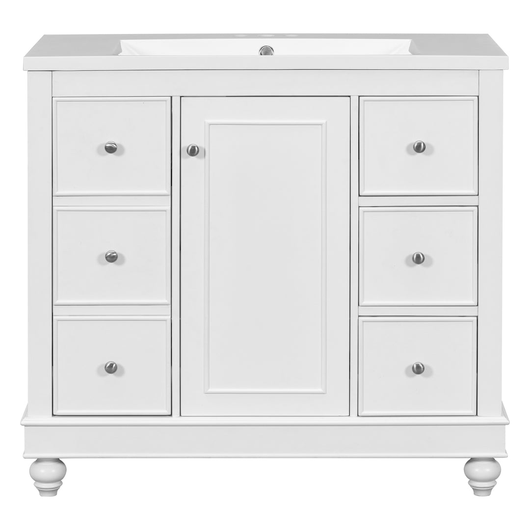 [Cabinet Only] 36" White Bathroom vanity