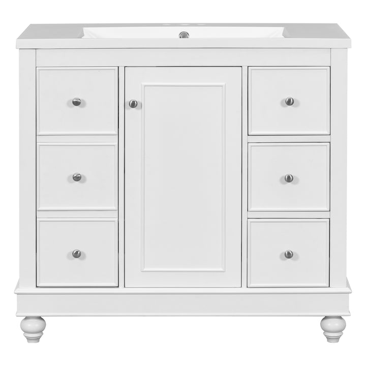 [Cabinet Only] 36" White Bathroom vanity