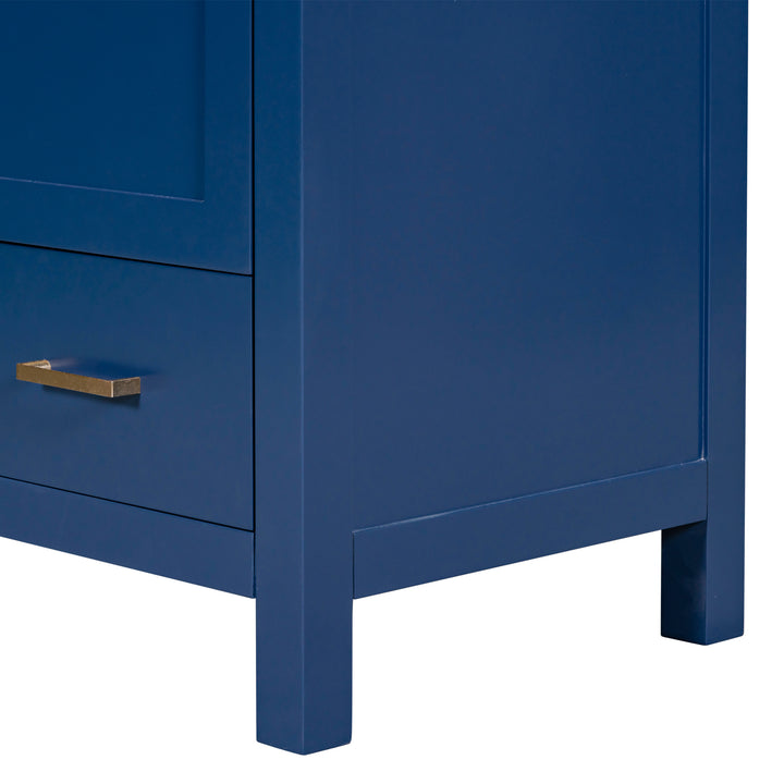 30" Blue Bathroom Vanity with Single Sink, Combo Cabinet Undermount Sink, Bathroom Storage Cabinet with 2 Doors and a Drawer, Soft Closing, Multifunctional Storage, Solid Wood Frame