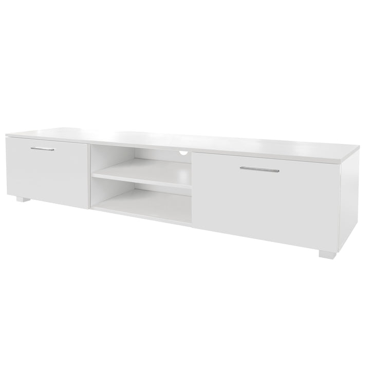 White TV Stand for 70 Inch TV Stands, Media Console Entertainment Center Television Table, 2 Storage Cabinet with Open Shelves for Living Room Bedroom