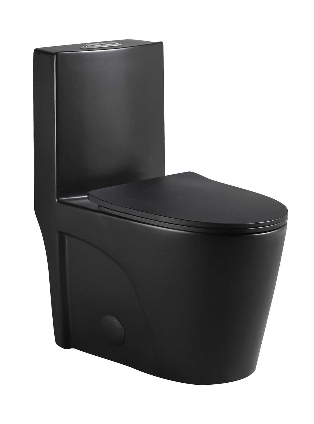 Dual Flush Elongated Standard One Piece Toilet with Comfortable Seat Height, Soft Close Seat Cover, High-Efficiency Supply,  black Toilet