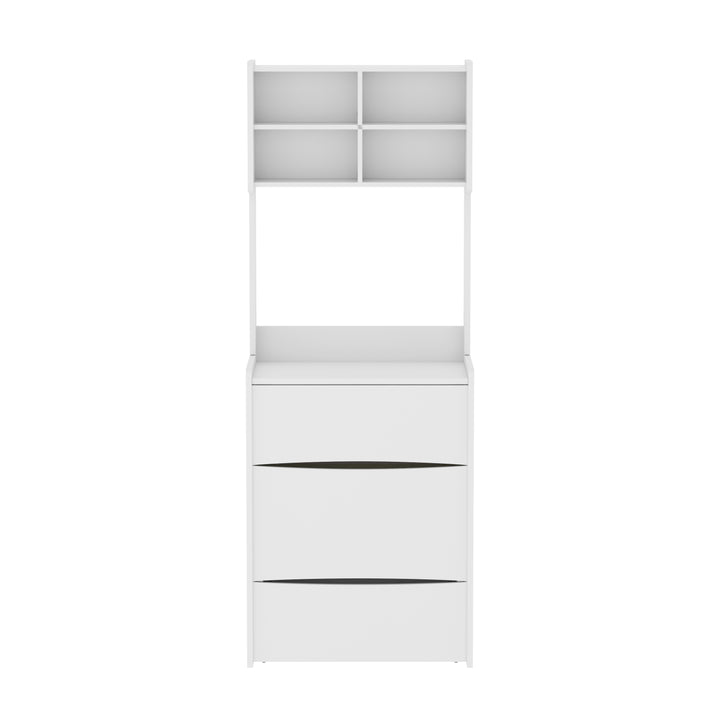 Dressing Table with Flip Top LED Illuminated Mirror, Vanity Table with Internal Storage Area, Makeup Vanity Dressing Table with Removable Upholstered Stool, Practical and Space-saving, Bedroom, White