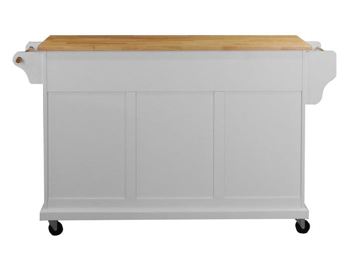 Cambridge Natural Wood Top Kitchen Island with Storage