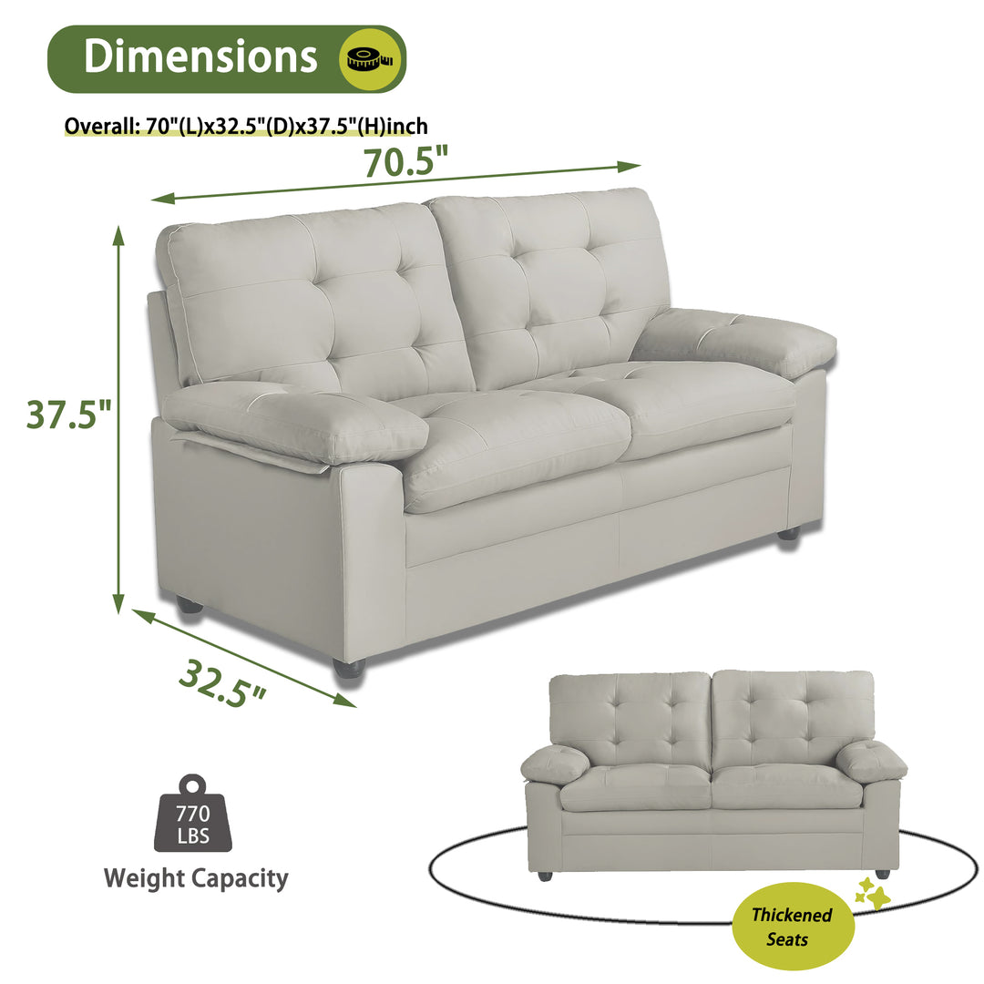 Apartment Love seat Love, 3-SEAT, Grey Faux Leather