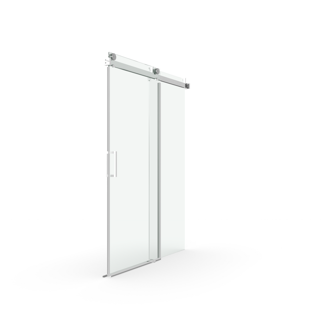 Elan 68 to 72 in. W x 76 in. H Sliding Frameless Soft-Close Shower Door with Premium 3/8 Inch (10mm) Thick Tampered Glass in Brushed Nickel 22D01-72BNX2