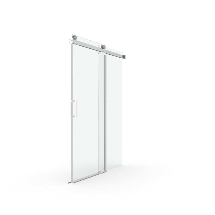 Elan 68 to 72 in. W x 76 in. H Sliding Frameless Soft-Close Shower Door with Premium 3/8 Inch (10mm) Thick Tampered Glass in Brushed Nickel 22D01-72BNX2