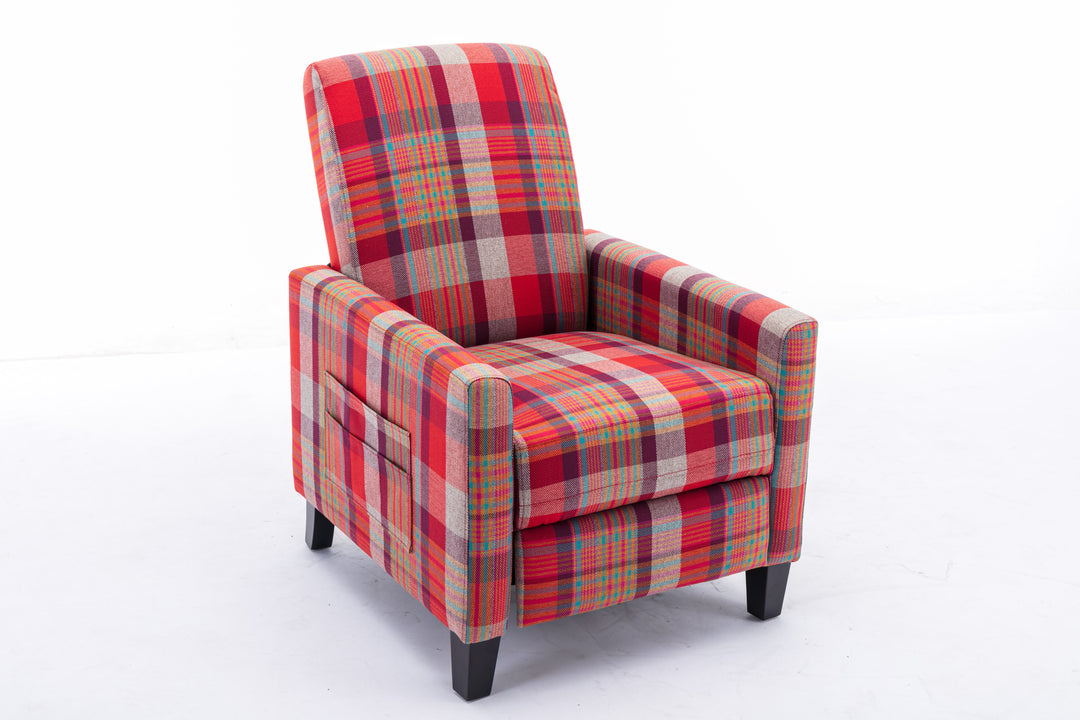 Red recline chair,The red cloth chair is convenient for home use, comfortable and the cushion is soft,Easy to adjust backrest Angle