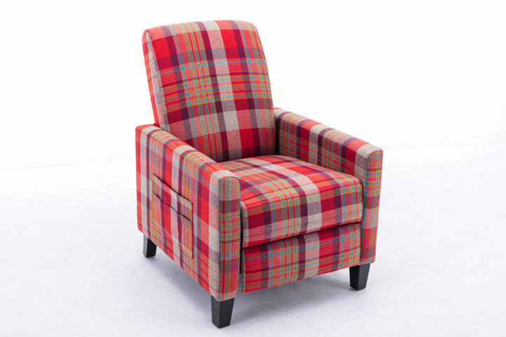 Red recline chair,The red cloth chair is convenient for home use, comfortable and the cushion is soft,Easy to adjust backrest Angle