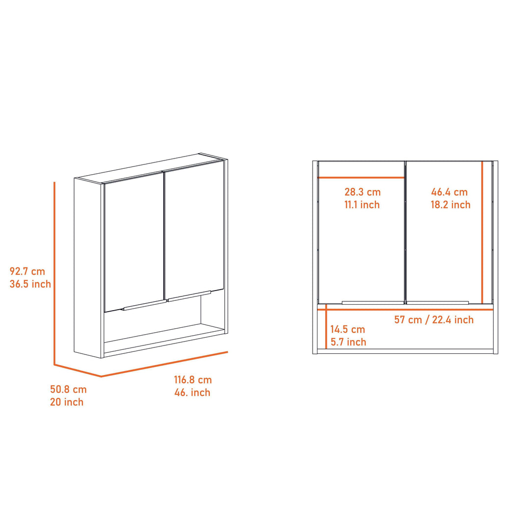 Ozark 24" Medicine Cabinet With Mirror, One Shelf