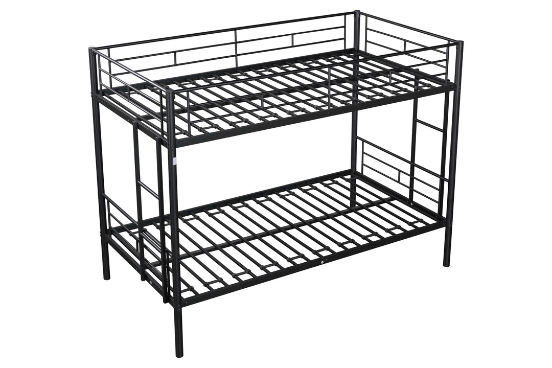 Metal Twin over Twin Bunk Bed/ Heavy-duty Sturdy Metal/ Noise Reduced Design/ 2 Side Ladders/ Safety Guardrail/ CPC Certified/ No Box Spring Needed