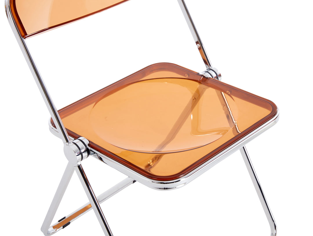 YELLOW Clear Transparent Folding Chair Chair Pc Plastic Living Room Seat