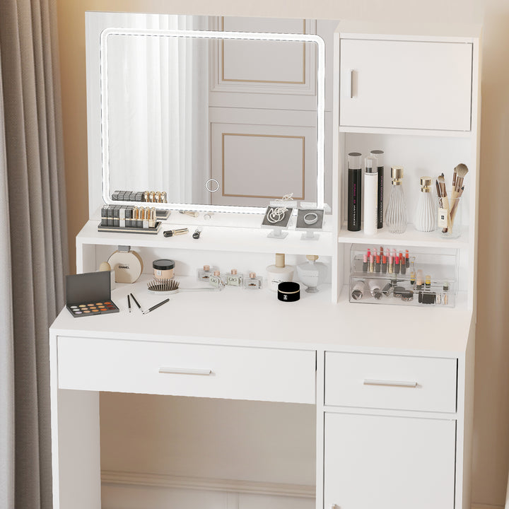 Makeup Vanity with Mirror and Light