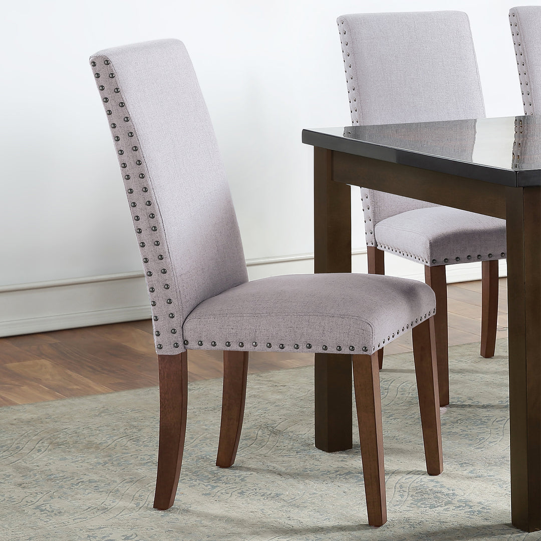 Orisfur. Upholstered Dining Chairs - Dining Chairs Set of 2 Fabric Dining Chairs with Copper Nails