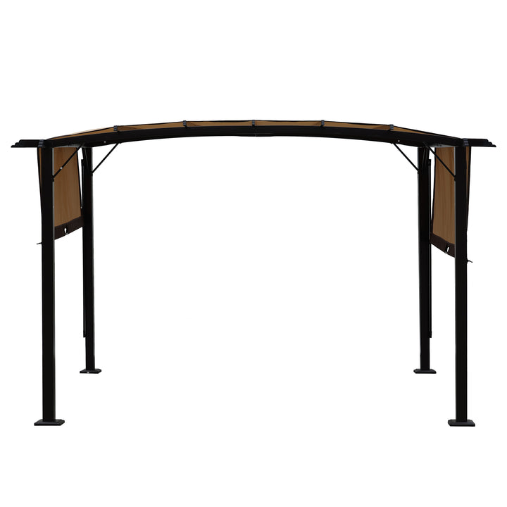 12 x 9 Ft Outdoor Pergola Patio Gazebo,Retractable Shade Canopy,Steel  Frame Grape Gazebo,Sunshelter Pergola for Gardens,Terraces,Backyard same as W419S00041