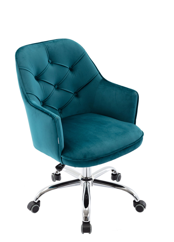 COOLMORE Velvet Swivel Shell Chair for Living Room, Office chair  Modern Leisure Arm Chair LAKE  BLUE