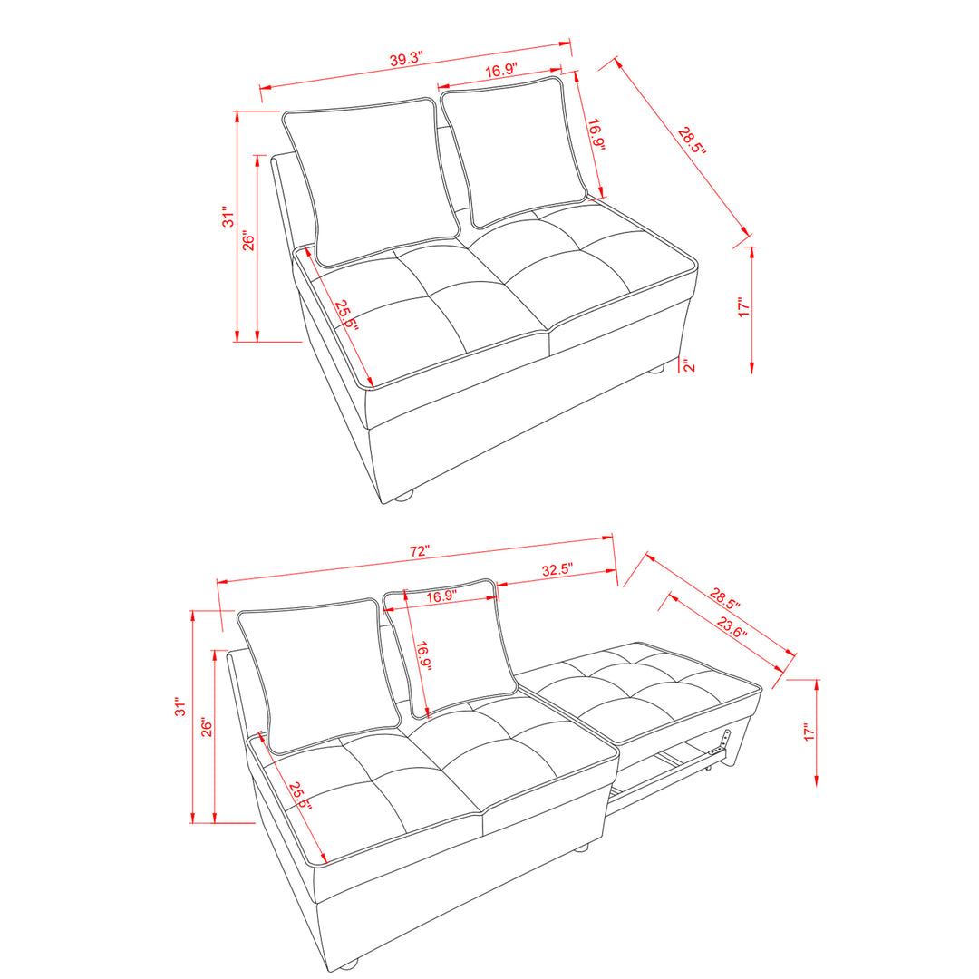 Chair Bed 4 in 1 Convertible Recliner Couch Sleeper Sofa Bed w/Sturdy Wood Frame for Living Room, Bedroom, Small Space Polyester Upholstery Beige