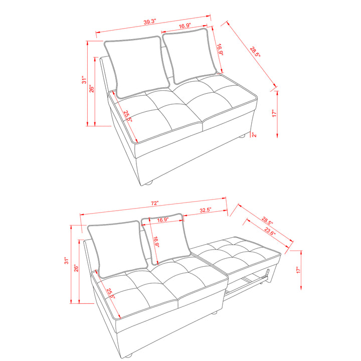 Chair Bed 4 in 1 Convertible Recliner Couch Sleeper Sofa Bed w/Sturdy Wood Frame for Living Room, Bedroom, Small Space Polyester Upholstery Beige