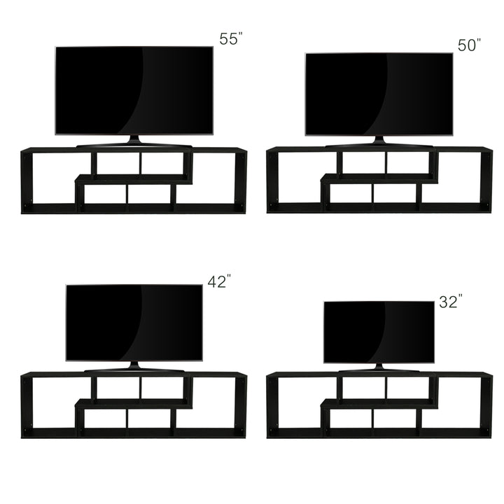 Double L-Shaped TV Stand,Display Shelf ,Bookcase for Home Furniture,Black