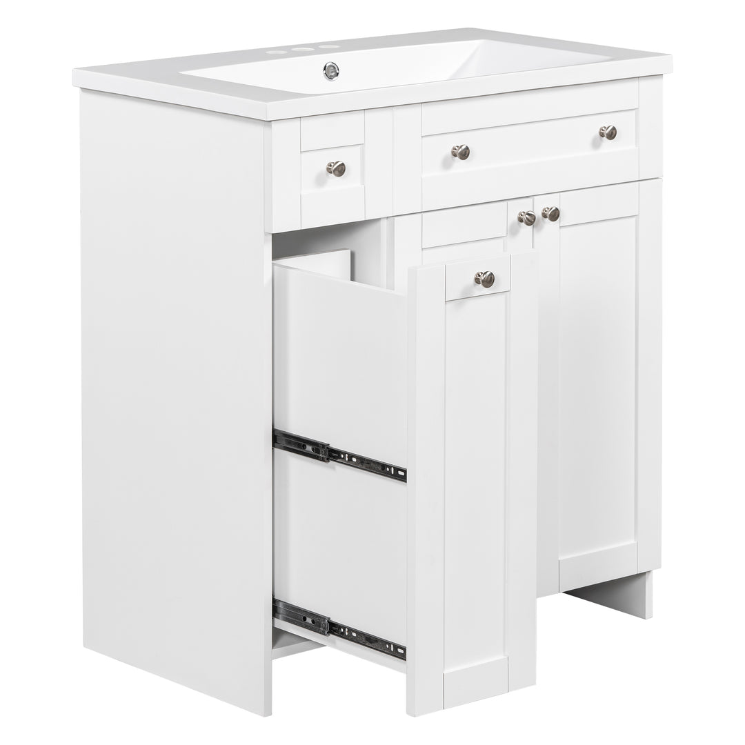 30" White Bathroom vanity with Single Sink ,Combo Cabinet Undermount Sink,Bathroom Storage Cabinet vanities