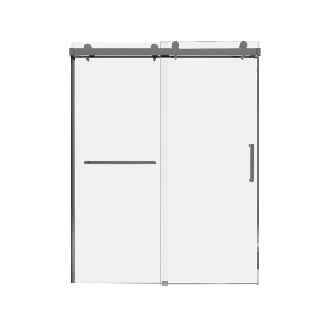 59''×76'' Size  10mm Glass Brushed Nickel Color With Double Door  Modern Style Bathroom Shower Door