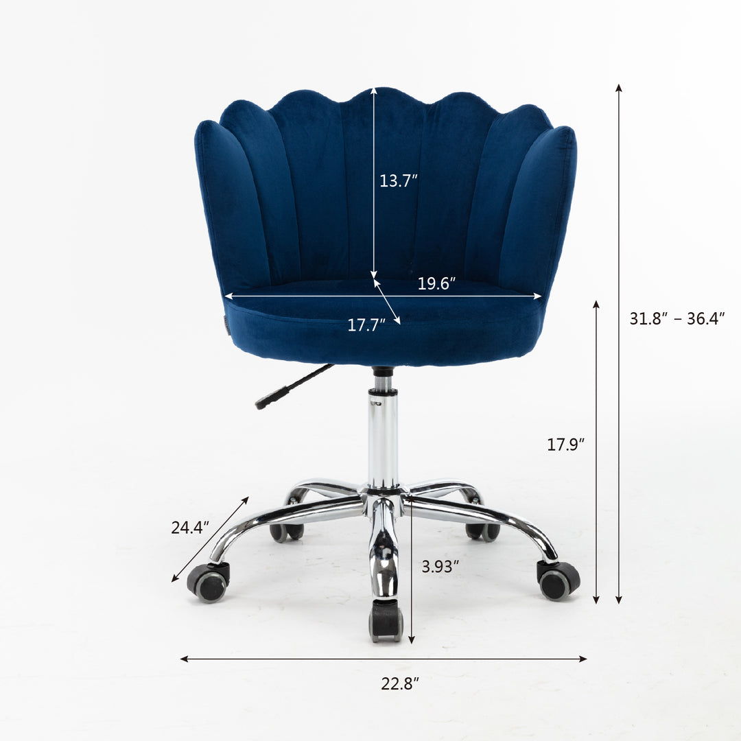 COOLMORE   Swivel Shell Chair for Living Room/Bed Room, Modern Leisure office Chair  Blue