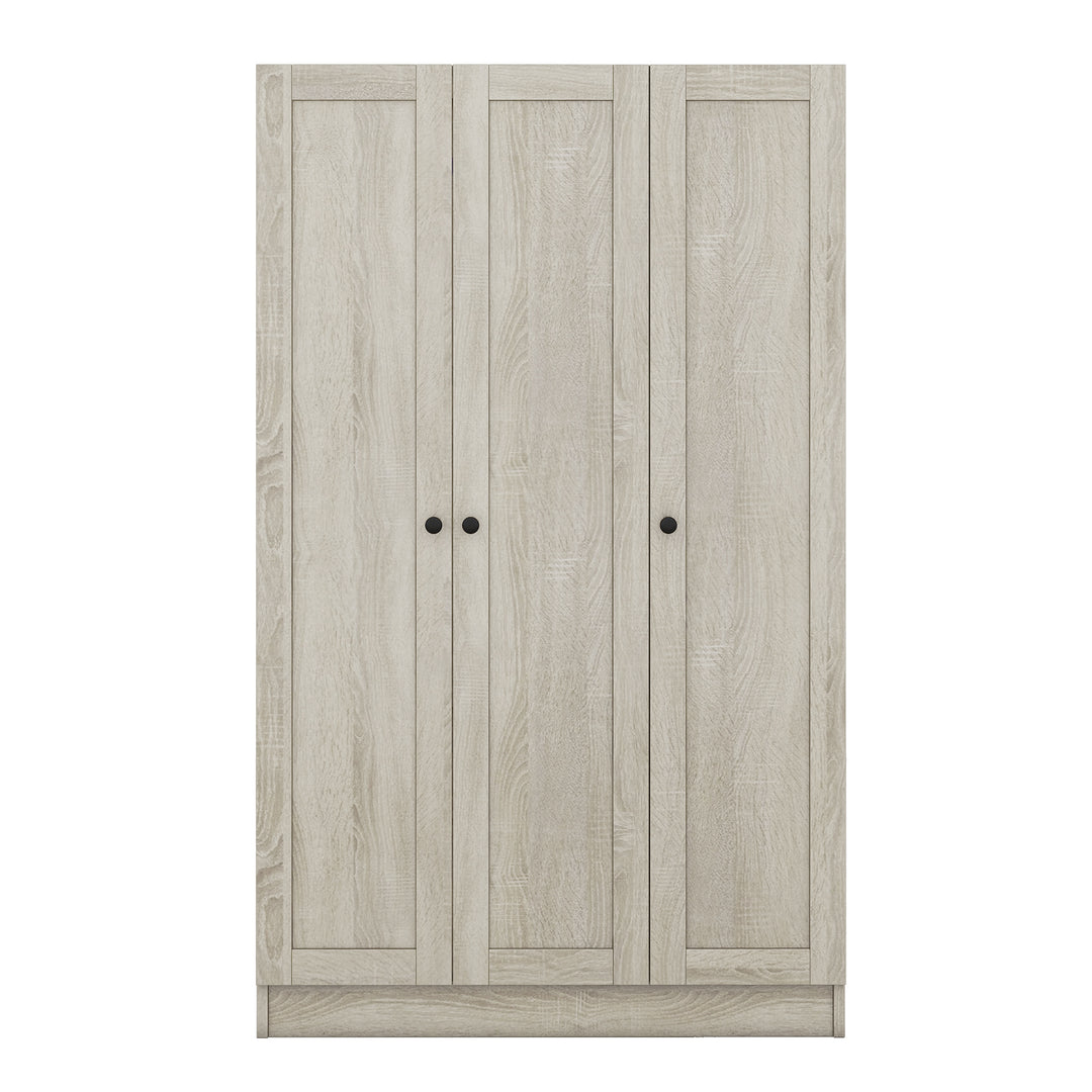 3-Door Shutter Wardrobe with shelves, Gray