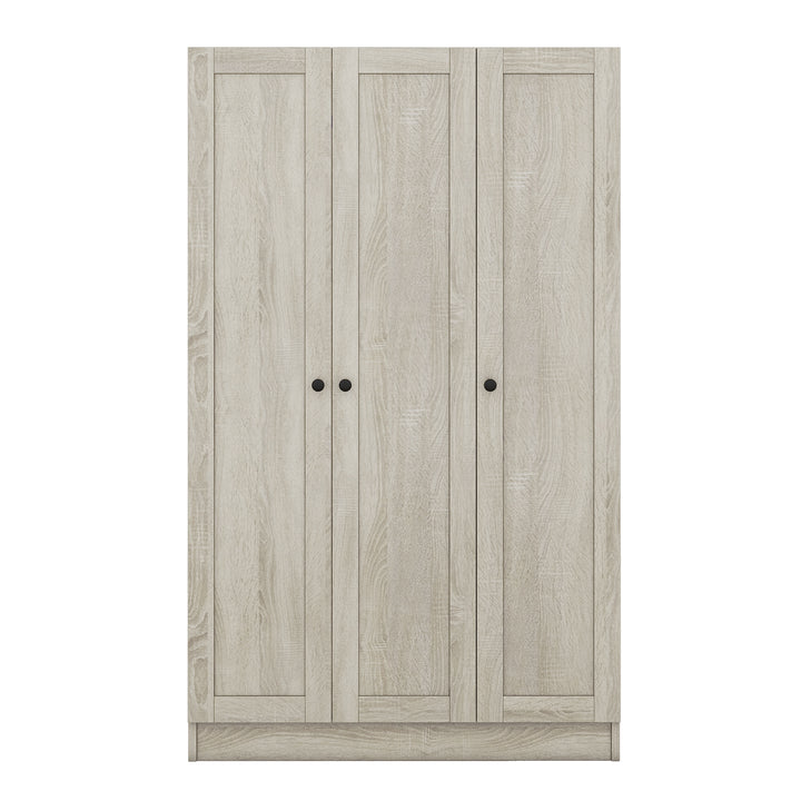 3-Door Shutter Wardrobe with shelves, Gray