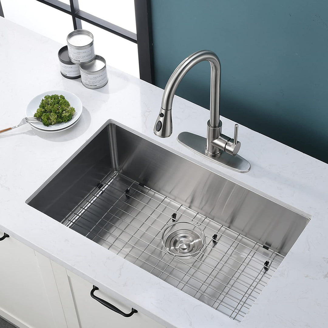 27" L X 18" W Undermount Kitchen Sink With Sink Grid