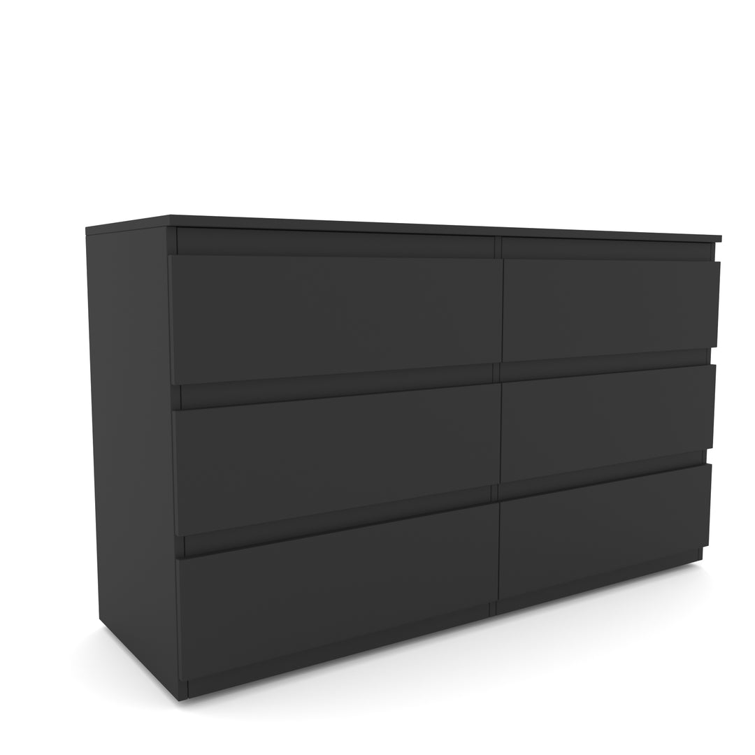 6 Drawer  Double Dresser for Bedroom Living Room Hallway,Black