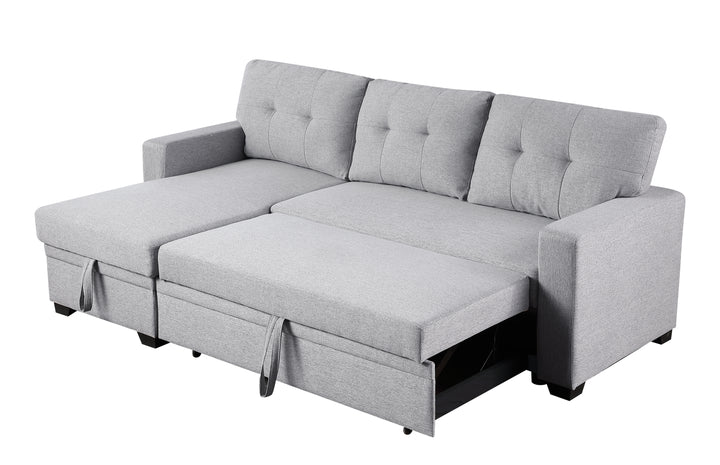 Upholstered Pull out Sectional Sofa with Chaise