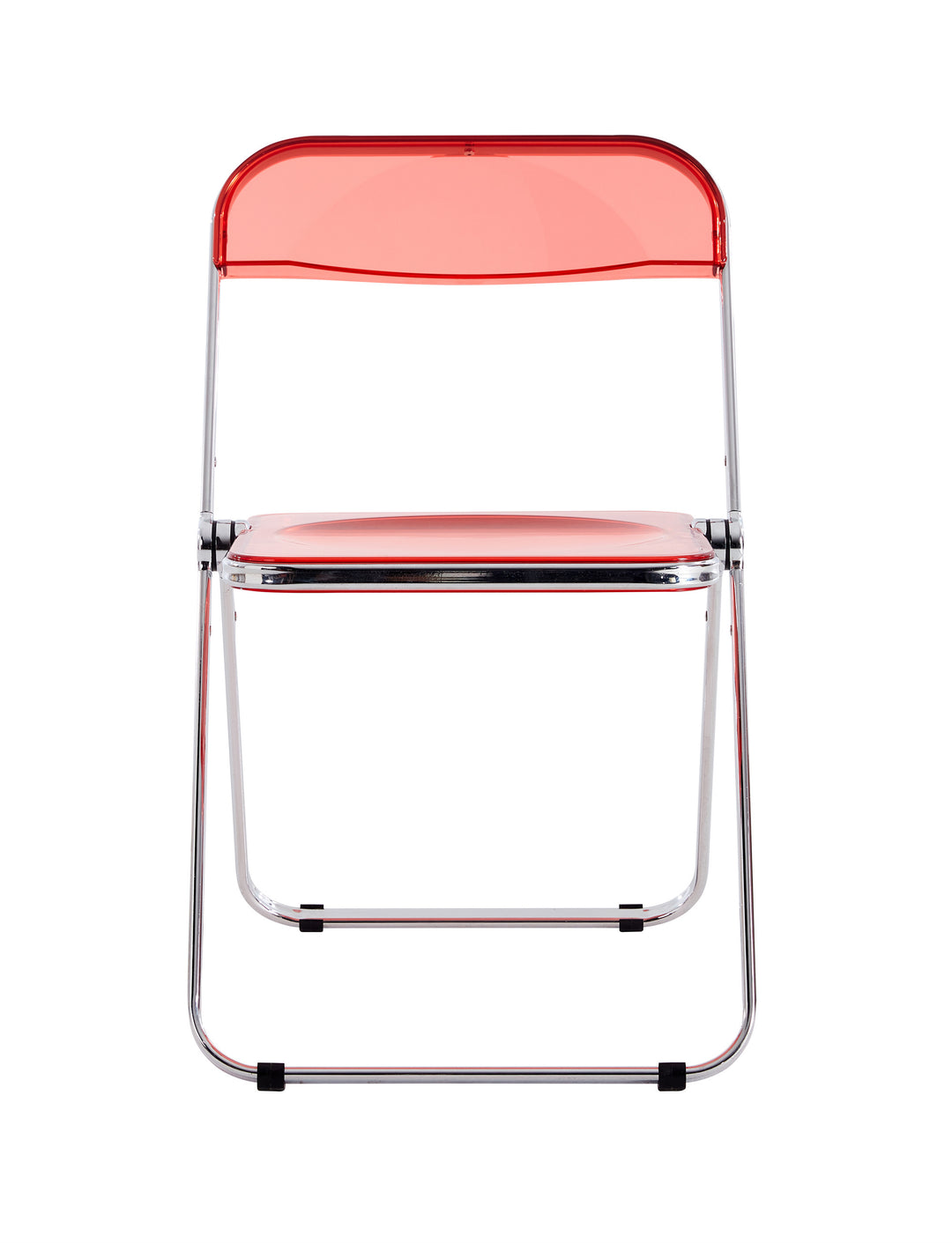 RED Clear Transparent Folding Chair Chair Pc Plastic Living Room Seat