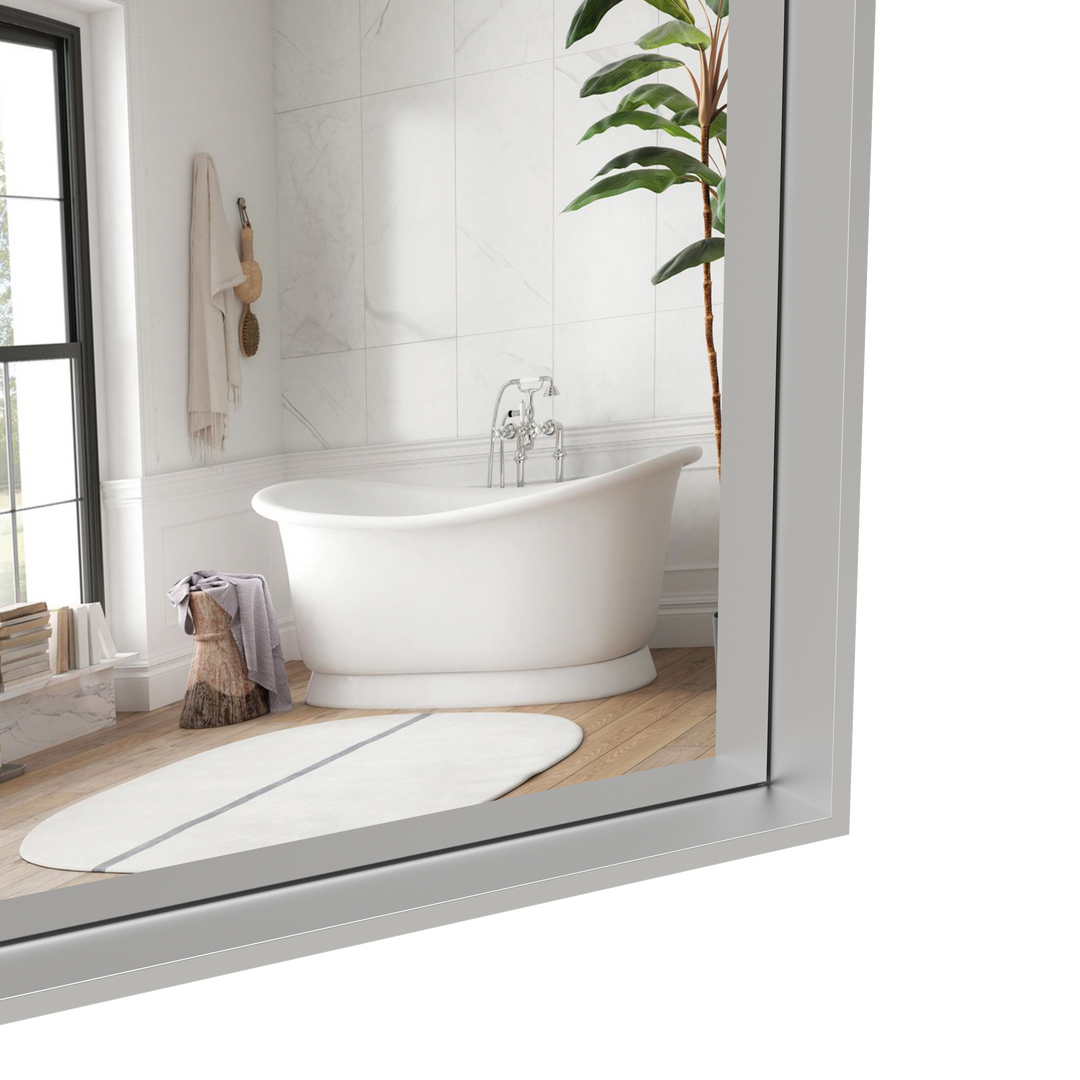 60*36" Oversized Modern Rectangle Bathroom Mirror with Silver Frame Decorative Large Wall Mirrors for Bathroom Living Room Bedroom Vertical or Horizontal Wall Mounted mirror with Aluminum Frame
