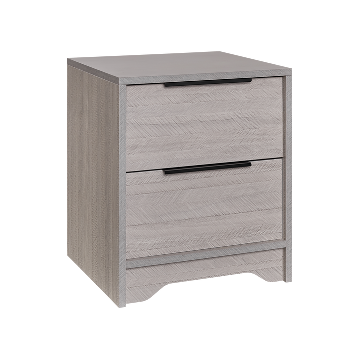 Wooden 2 drawers nightstand