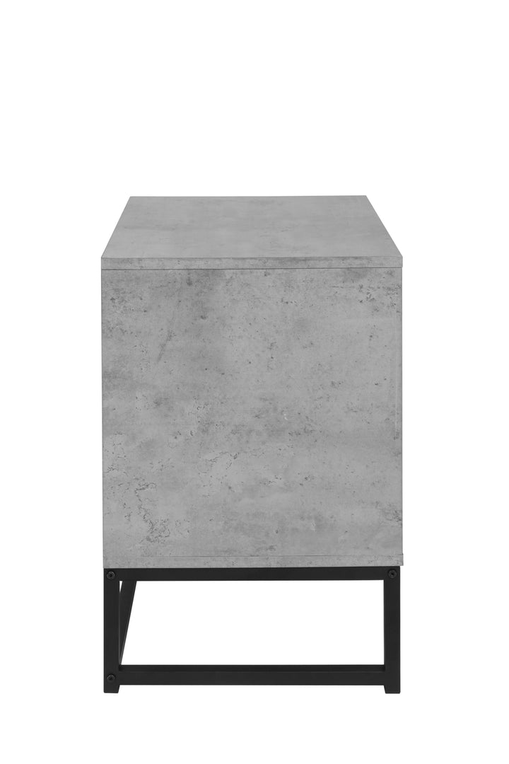 2 Drawer Nightstand,geometric elements,cement grey,for bedroom, living room and study