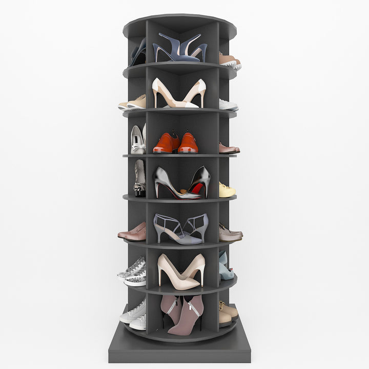 360 gray rotating shoe cabinet with 7 layers can accommodate up to 28 Paris shoes