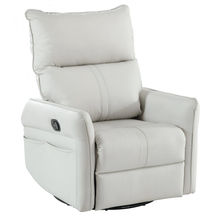 Rocking Recliner Chair,360 Degree Swivel Nursery Rocking Chair,Glider Chair,Modern Small Rocking Swivel Recliner Chair for Bedroom,Living Room Chair Home Theater Seat,Side Pocket(Light Gray)