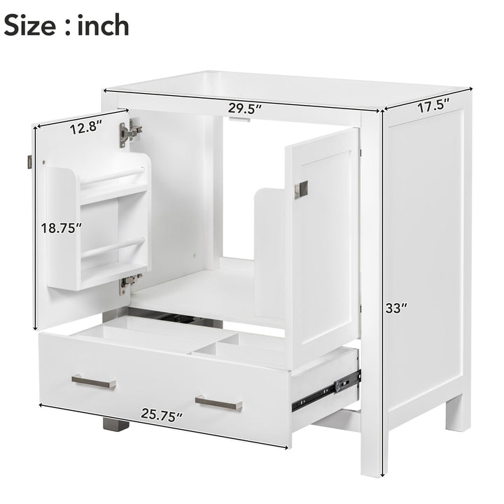 [Cabinet Only] 30" White Bathroom Vanity