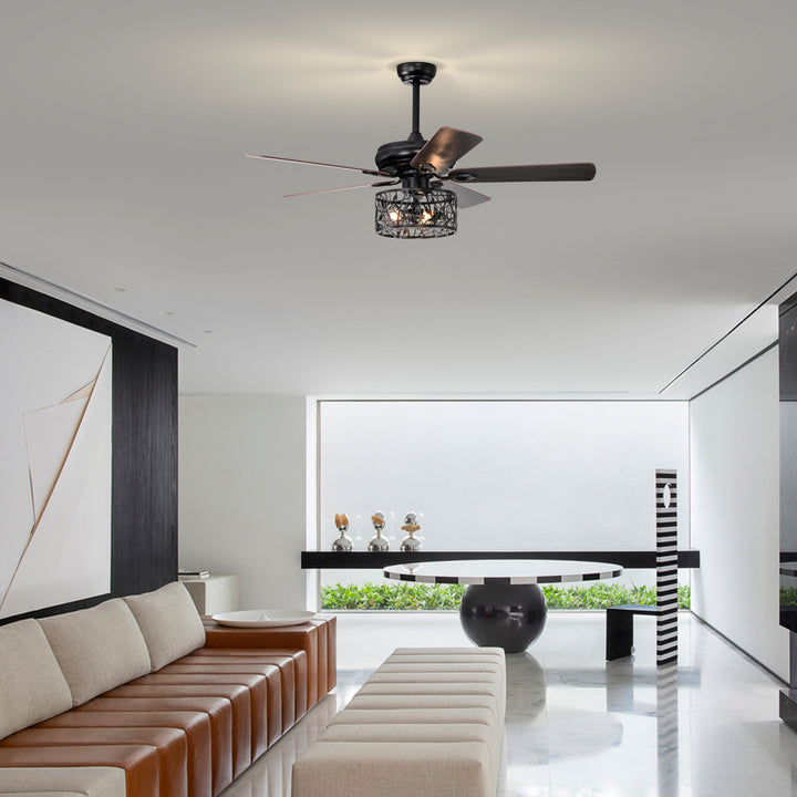 Farmhouse Industrial 52-inch Ceiling Fan (Optional Remote&2 Color Option Blades)  or Bedroom, Living Room, Dining Room