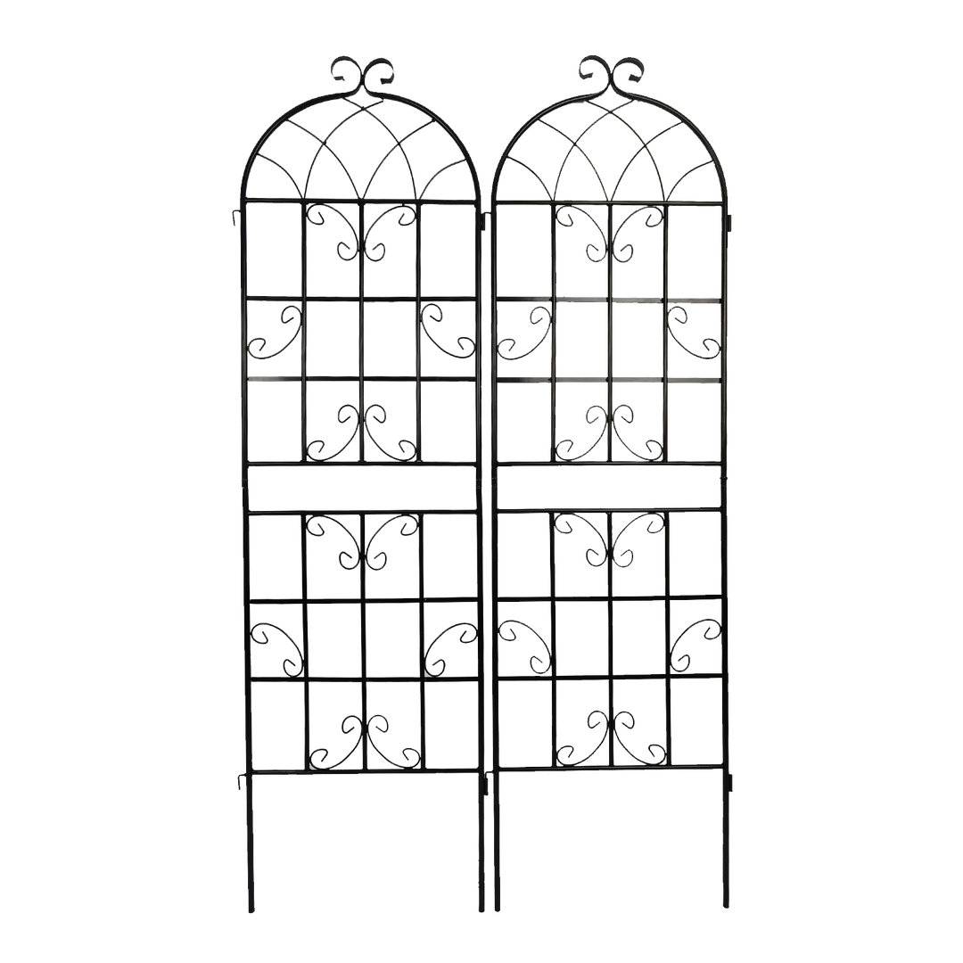 2 Pack Metal Garden Trellis 71" x 19.7" Rustproof Trellis for Climbing Plants Outdoor Flower Support Black