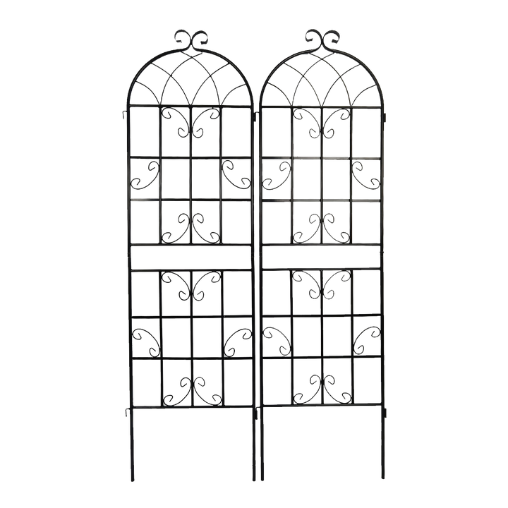 2 Pack Metal Garden Trellis 71" x 19.7" Rustproof Trellis for Climbing Plants Outdoor Flower Support Black