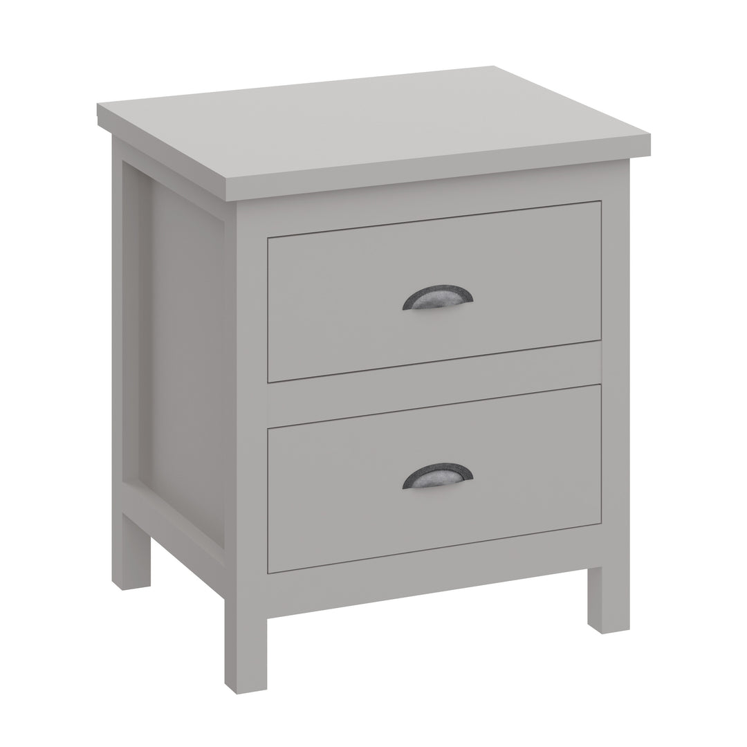 Versatile Solid Wood Night Stand, Bedside Table, End Table, Desk with Drawers for Living Room, Bedroom (Gray)