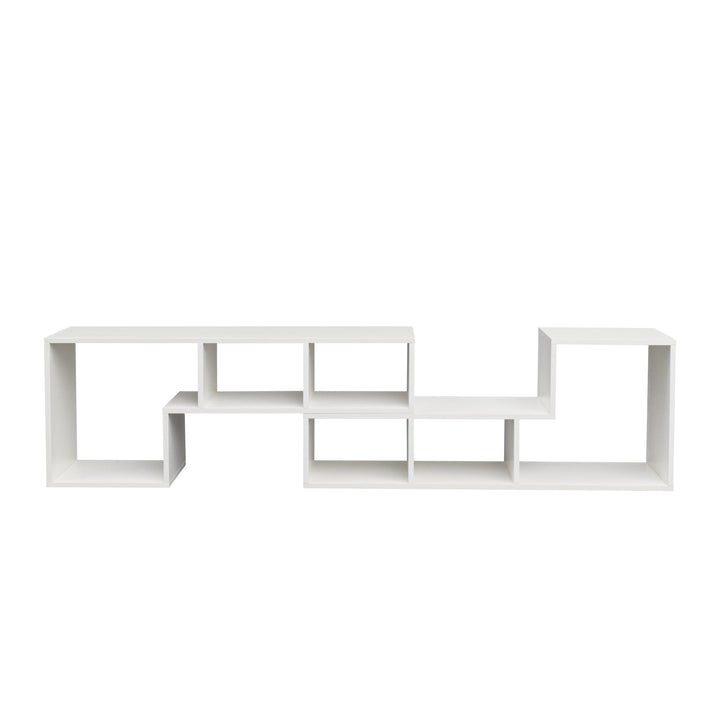 Double L-Shaped TV Stand,Display Shelf ,Bookcase for Home Furniture,White