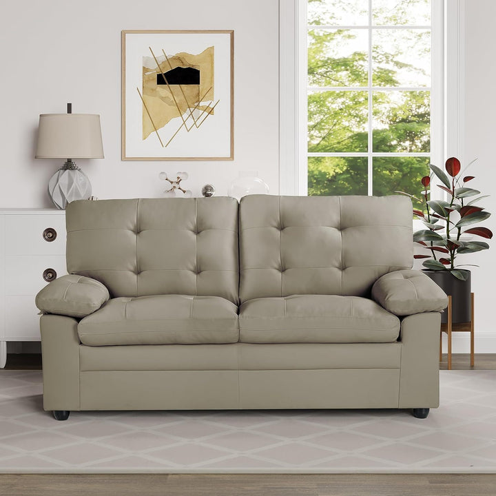 Apartment Love seat Love, 3-SEAT, Grey Faux Leather