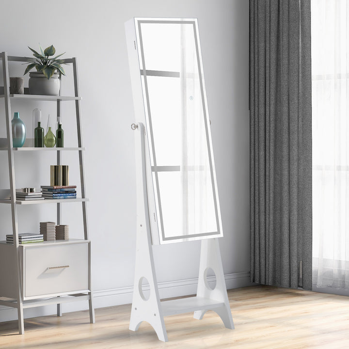 Fashion Simple Jewelry Storage Mirror Cabinet With LED Lights,For Living Room Or Bedroom