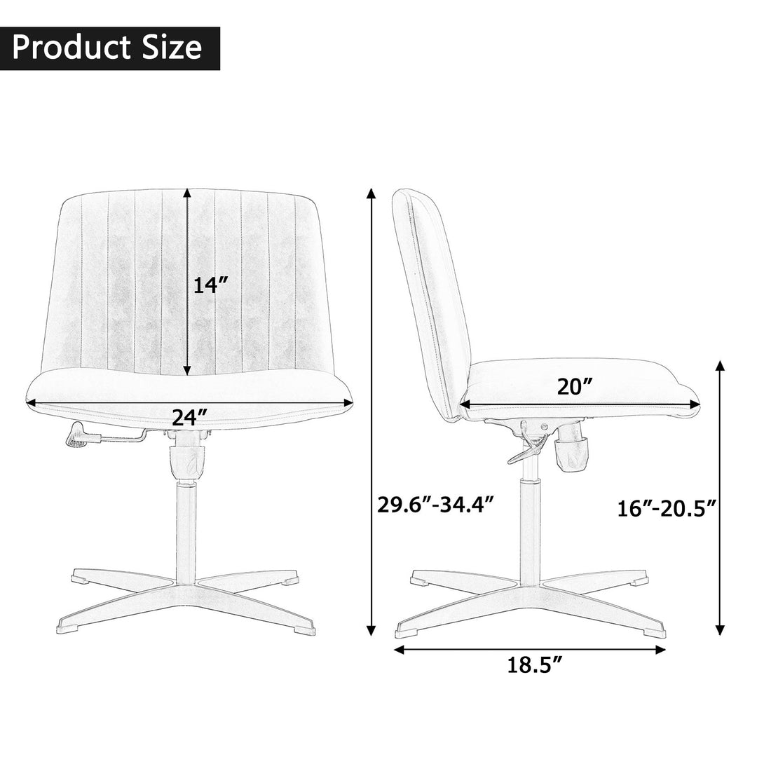 High Grade Pu Material. Home Computer Chair Office Chair Adjustable 360 ° Swivel Cushion Chair With Black Foot Swivel Chair Makeup Chair Study Desk Chair. No Wheels