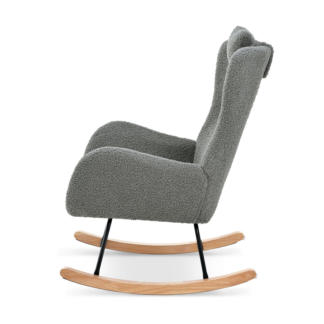 Rocking Chair - with rubber leg and cashmere fabric, suitable for living room and bedroom