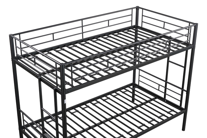 Metal Twin over Twin Bunk Bed/ Heavy-duty Sturdy Metal/ Noise Reduced Design/ 2 Side Ladders/ Safety Guardrail/ CPC Certified/ No Box Spring Needed